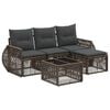 vidaXL Ensemble de canap&eacute; de jardin 5 pc Gris et Gris fonc&eacute; polyrotin