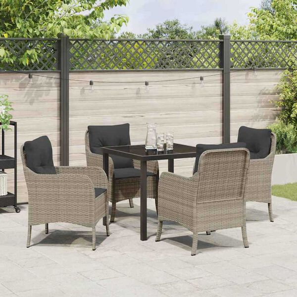 vidaXL Ensemble de salle &agrave; manger pour jardin 5 pcs Gris clair