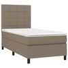 vidaXL Sommier &agrave; lattes de lit avec matelas Taupe 90x200 cm Tissu