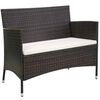 vidaXL Banc de jardin 106 cm R&eacute;sine tress&eacute;e Marron