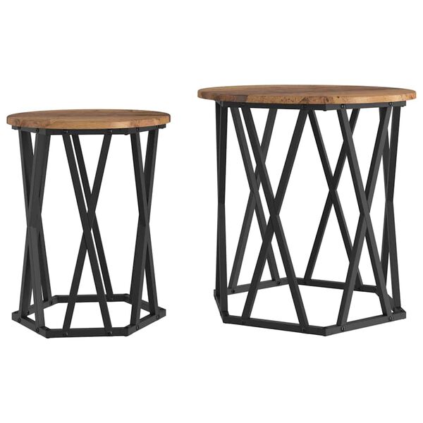 vidaXL Table basse 2 pcs Bois ancien 50 x 50 x 50 cm