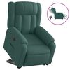 vidaXL Fauteuil inclinable &eacute;lectrique vert fonc&eacute; tissu