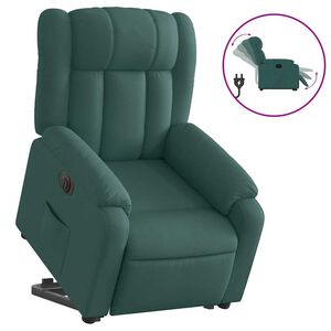 vidaXL Fauteuil inclinable &eacute;lectrique vert fonc&eacute; tissu