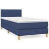 vidaXL Sommier &agrave; lattes de lit avec matelas Bleu 90x190 cm Tissu