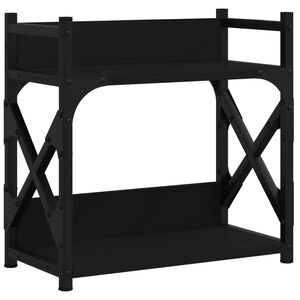vidaXL Support d'imprimante 2 niveaux noir 40x20x40 cm