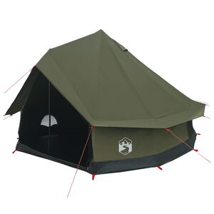 vidaXL Tente familiale 8 personne Vert arm&eacute;e Polycoton