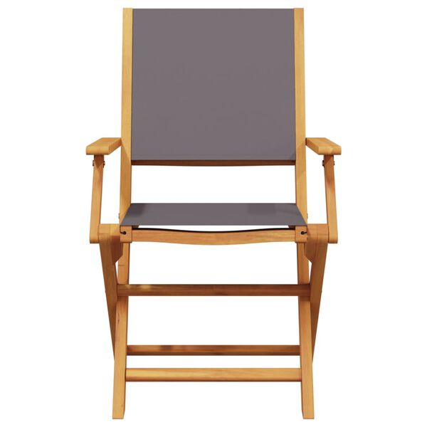 vidaXL Ensemble &agrave; manger de jardin 5 pcs anthracite tissu bois massif