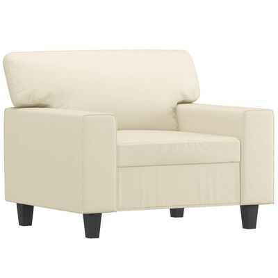 vidaXL Fauteuil Crème 60 cm Similicuir