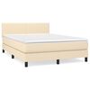 vidaXL Sommier &agrave; lattes de lit avec matelas Cr&egrave;me 140x200 cm Tissu