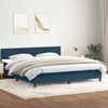 vidaXL Sommier &agrave; lattes de lit et matelas bleu fonc&eacute; 180x210cm velours
