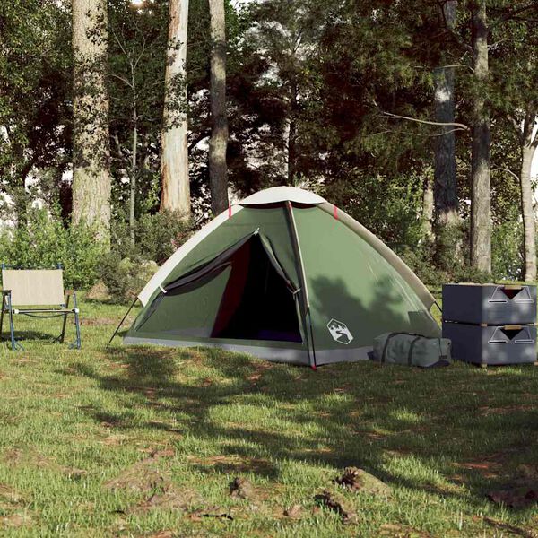 vidaXL Tente de camping &agrave; d&ocirc;me 2 personne vert imperm&eacute;able