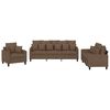 vidaXL Ensemble de canapés 3 pcs avec coussins marron tissu