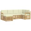 vidaXL Ensemble de canap&eacute;s d'ext&eacute;rieur 6 pcs Blanc et cr&egrave;me Polyester