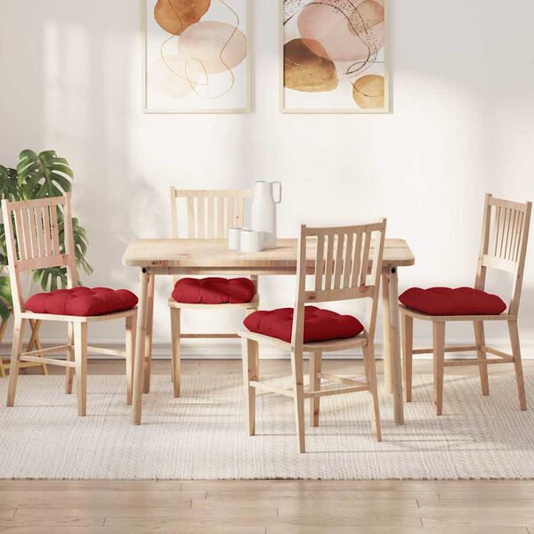 vidaXL Coussins de si&egrave;ge 4 pcs Rouge 40 x 40 x 12 cm tissu