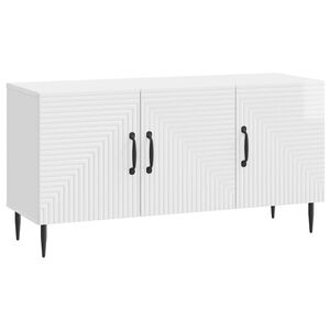 vidaXL Meuble TV Blanc brillant 99 x 34,5 x 50 cm Bois d'ing&eacute;nierie