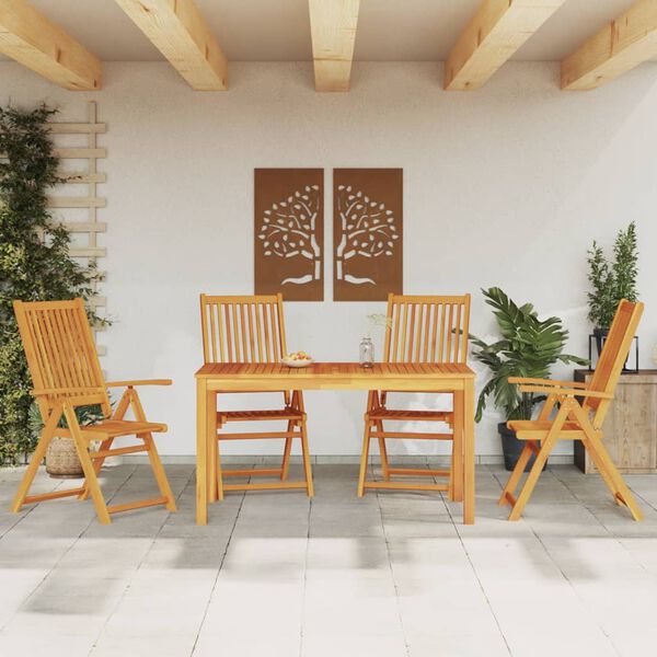 vidaXL Ensemble à manger de jardin 5 pcs 140x80x74 cm Bois d'acacia solide