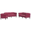 vidaXL Ensemble de canap&eacute;s 3 pcs rouge bordeaux velours