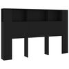 vidaXL Armoire de t&ecirc;te de lit Noir 160x18,5x104,5 cm