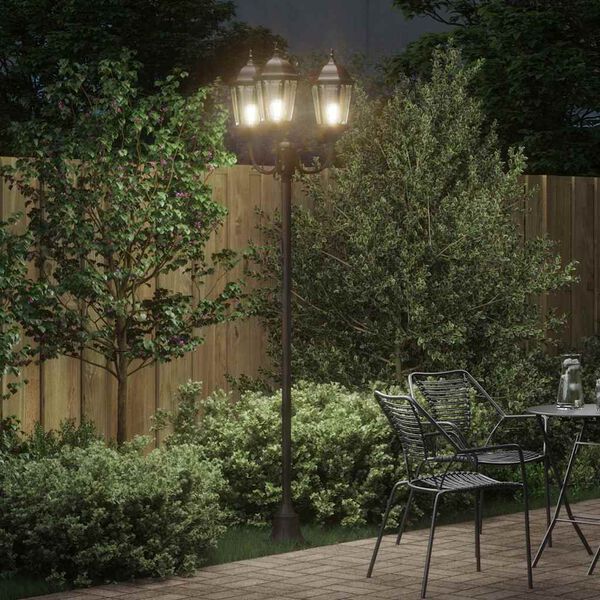 vidaXL Poteau de lumière de jardin Bronze Aluminium et verre