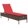 vidaXL Chaise longue avec coussin marron r&eacute;sine tress&eacute;e