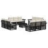 vidaXL Ensemble de canap&eacute; de jardin 13 pc Noir polyrotin