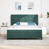vidaXL Lit &agrave; ressorts avec matelas Vert fonc&eacute; 200 x 180 cm Polyester
