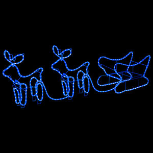 vidaXL D&eacute;coration de No&euml;l d'ext&eacute;rieur Renne et tra&icirc;neau 576 LED