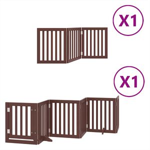 vidaXL Barrière pour chien porte pliable 9 panneaux bois de peuplier