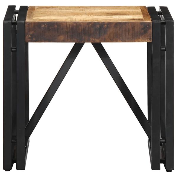 vidaXL Table basse 40x40x35 cm bois de manguier massif brut