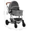 vidaXL Poussette pour b&eacute;b&eacute; 3-en-1 Gris clair Aluminium
