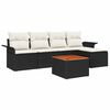vidaXL Ensemble de canap&eacute; de jardin 6 pc Noir et Cr&egrave;me polyrotin