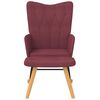 vidaXL Chaise à bascule avec tabouret Rouge bordeaux Tissu