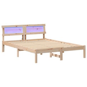 vidaXL Cadre de lit avec t&ecirc;te de lit Marron 135 x 190 cm Pin massif