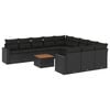 vidaXL Salon de jardin 12 pcs avec coussins noir r&eacute;sine tress&eacute;e