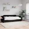 vidaXL Lit de jour avec matelas noir 90x200 cm tissu