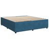 vidaXL Sommier &agrave; lattes de lit et matelas Bleu fonc&eacute; 200x200cm Velours