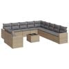 vidaXL Salon de jardin avec coussins 12 pcs beige r&eacute;sine tress&eacute;e