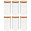 vidaXL 6pcs Pots de conservation en verre et couvercle en li&egrave;ge 1100ml