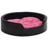 vidaXL Lit pour chiens Noir et rose 99x89x21 cm Peluche et similicuir
