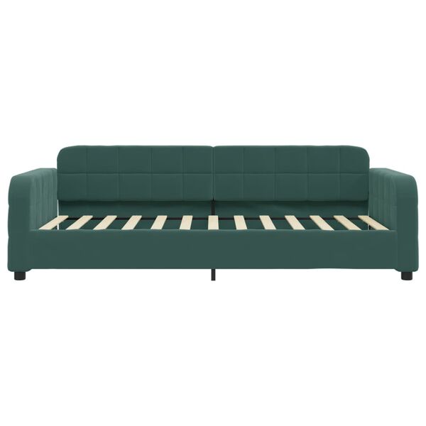 vidaXL Lit de repos sans matelas vert fonc&eacute; 100x200 cm velours