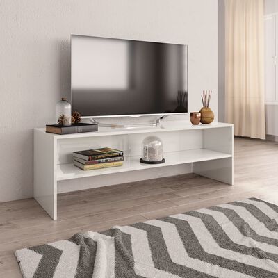 vidaXL Meuble TV Blanc brillant 120 x 40 x 40 cm Aggloméré