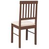 vidaXL Chaises à manger coussins 2 pcs marron bois massif caoutchouc