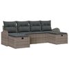 vidaXL Ensemble de canap&eacute; de jardin 6 pc Gris polyrotin