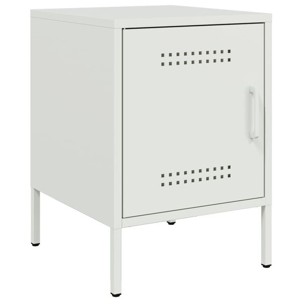 vidaXL Table de chevet blanc 36x39x50,5 cm acier