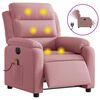 vidaXL Fauteuil inclinable de massage &eacute;lectrique rose velours