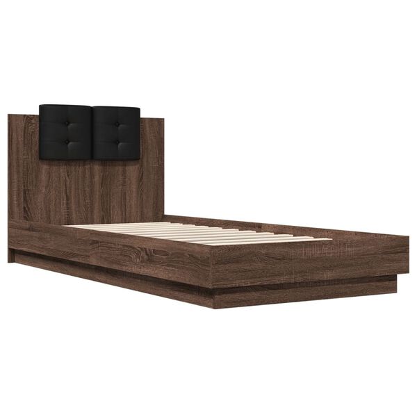 vidaXL Cadre de lit sans matelas ch&ecirc;ne marron 100x200 cm