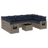 vidaXL Ensemble de canap&eacute; de jardin 10 pcs avec coussins gris r&eacute;sine tress&eacute;e