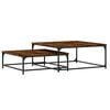vidaXL Tables basses gigognes 2 pcs ch&ecirc;ne fum&eacute; bois d'ing&eacute;nierie