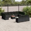 vidaXL Salon de jardin avec coussins 14 pcs noir r&eacute;sine tress&eacute;e