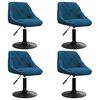 vidaXL Chaises pivotantes &agrave; manger lot de 4 bleu velours